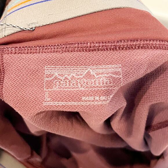 Patagonia Pull On Elastic Waist High Rise Ankle Leggings Clay Maroon Large - Picture 2 of 7